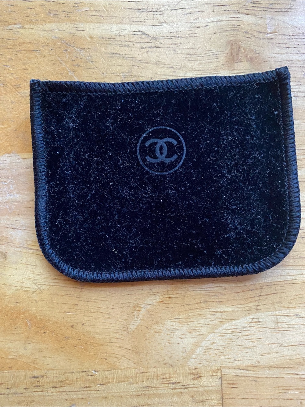 CHANEL Compact Powder Makeup Black Velvet Pouch 3x2.5”